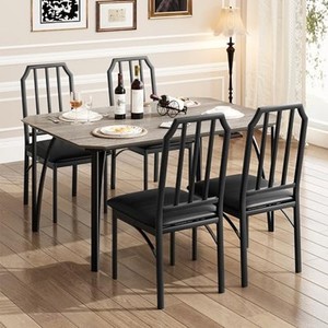 GAOMON Dining Table Set for 4 Kitchen Table and 1* Table 4* Chairs Grey