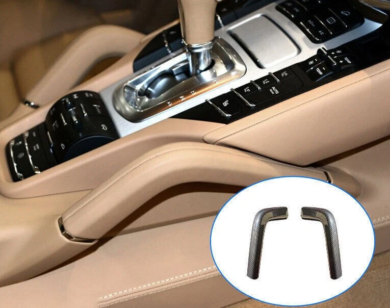 2 piezas reposabrazos consola central coche fibra de carbono para Porsche Cayenne 2011-2017 Foto 4 de 4