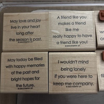stampin up wood mounted rubber stamp Double Sided Set