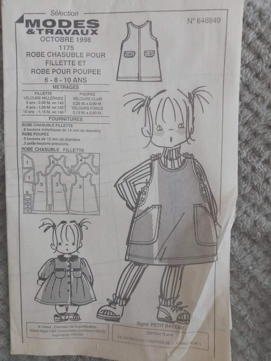Patron De Vêtements Pour Poupée Modes Et Travaux Mai 2018 - Non Découpé, Complet, Occasion