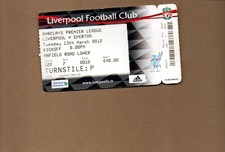Used Ticket - Liverpool v Everton 13.3.2012