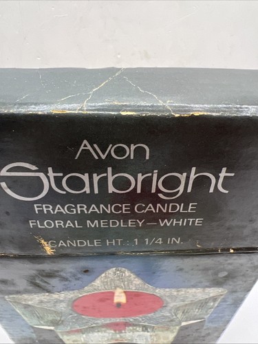 Vintage 1980 AVON Starbright Red Candle-Floral Medley Scent-Star Shape-In Box - Picture 8 of 8