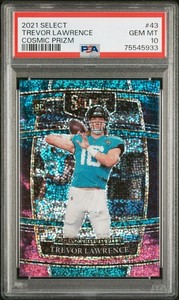 2021 Select Trevor Lawrence Cosmic Prizm RC SSP PSA 10 Rookie LOW POP #43