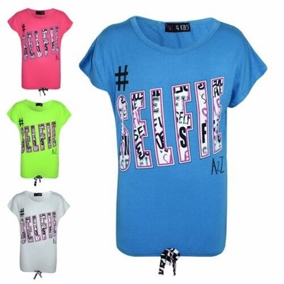 Girls Top #Selfie Print Stylish Fahsion Trendy T Shirt top New Age 7-13 Years
