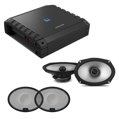 Alpine S2-A36F Amp, S2-S69 6x9" Coaxial & Grill Bundle