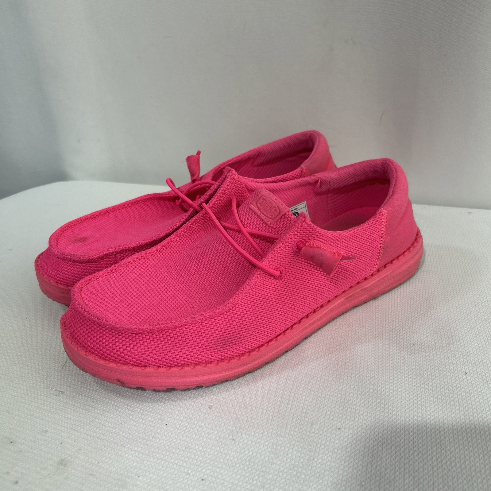Hey Dude Womens Wendy Slip On Mono Funk Comfort Shoes Sz 10 Electric Hot Pink👀