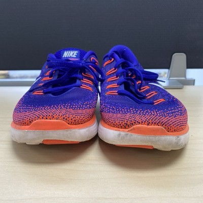 Nike Mens Sz 9.5 Free RN Distance Blue Orange Running Shoes