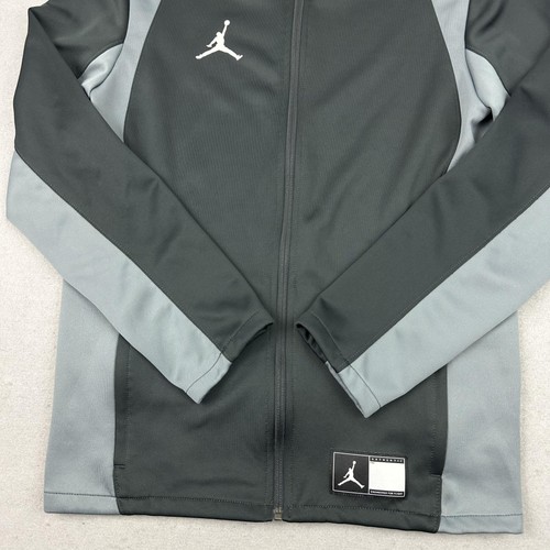 Jordan Jacket Mens Small Black Gray Dri-Fit Full Zip Athletic Track 924707-060 S - Picture 3 of 10