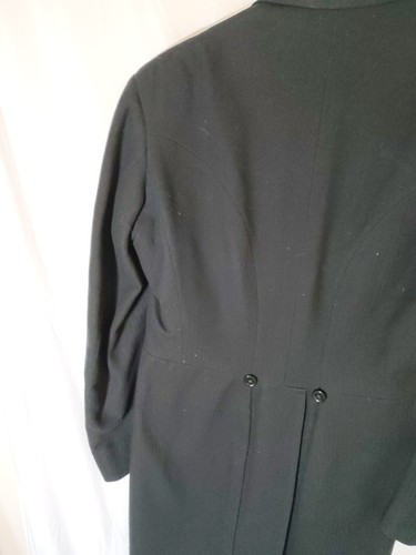 Moss Bros Jacket Coat Tails Mens 36-38 Black Covent Garden Vintage Retro Wool Bl - Picture 10 of 12