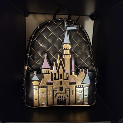 New 2025 Disney Parks Disneyland 70th Anniversary Castle Loungefly Mini Backpack