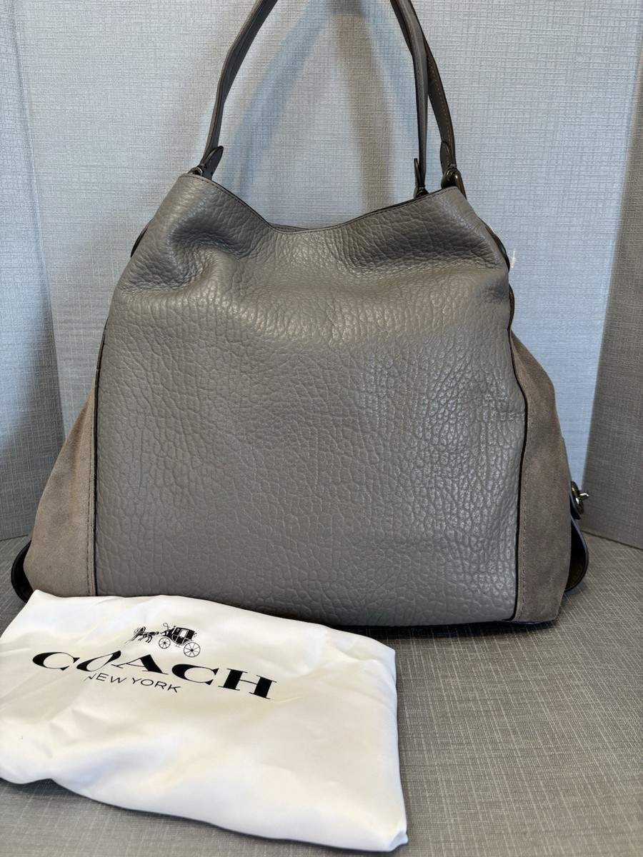 Coach 20334 Edie 42 Mixed Leather Shoulder Bag Heather Gray for