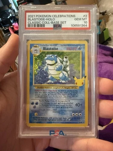 2021 POKEMON CELEBRATIONS CLASSIC COLL #2 BLASTOISE-HOLO PSA 10