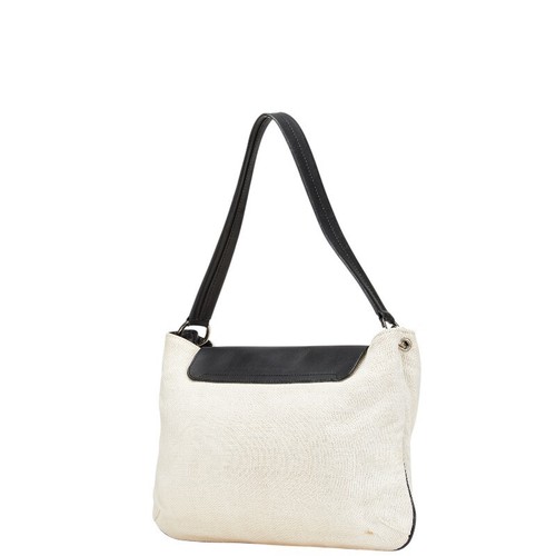 Gucci One Shoulder Bag Handbag 001 4035 001553 Ivory Black Canvas Leather Women - Picture 2 of 10
