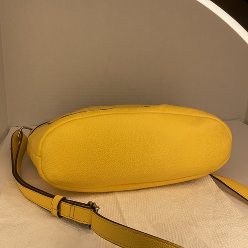 Dana Buchman Yellow And Tan Double Handle Satchel With Shoulder Strap - Picture 4 of 6