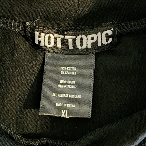 Hot Topic Damen Junior Top Öse Stehkragen Ausschnitt Kurzarm schwarz XL - Bild 6 von 12