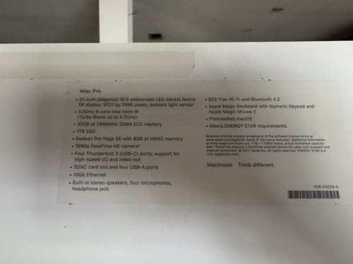 Apple iMac Pro 1TB SSD, Intel Intel Xeon W, 3.20GHz, 32GB, AMD Radeon Pro Vega - Imagen 9 de 16