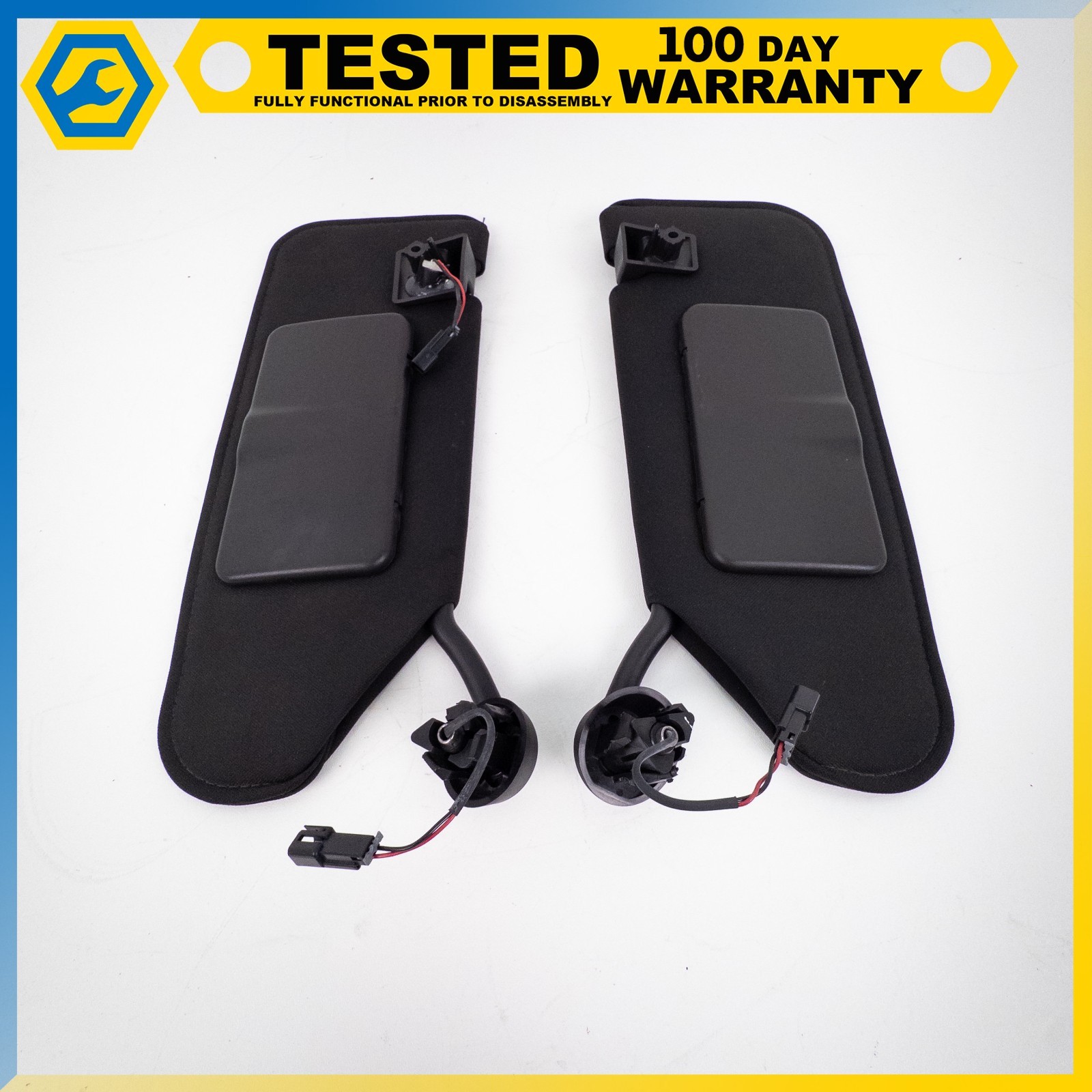 05-13 CHEVROLET CORVETTE C6 FRONT LEFT RIGHT SUN VISOR SHADE MIRROR LIGHT SET OE
