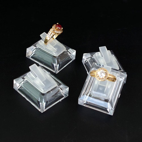 Pendientes cúbicos de acrílico con soporte de exhibición de anillos de 5 piezas - Imagen 8 de 12