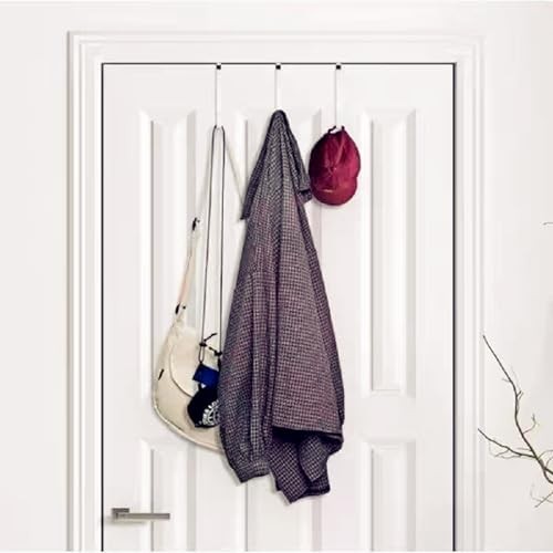 Over the Door Hooks, Heavy Duty Hangers Organizer Hooks with Soft 6 Pack White - Picture 7 of 8