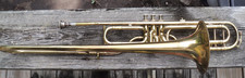 Vintage THOMPSON ODELL Valve Trombone in Old Wood Case