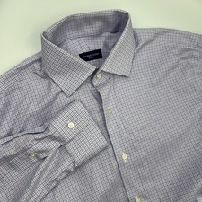 Proper Cloth Men's Small Lavender Blue Multi Gingham Non-Iron Button Down Shirt