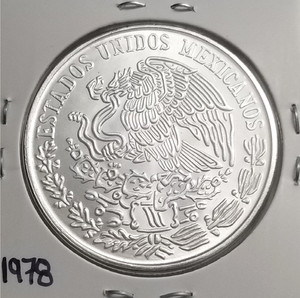 Mexico Cien 100 Pesos 1978, Jose Maria Morelos y Pavon .720 Silver Coin, Plata..