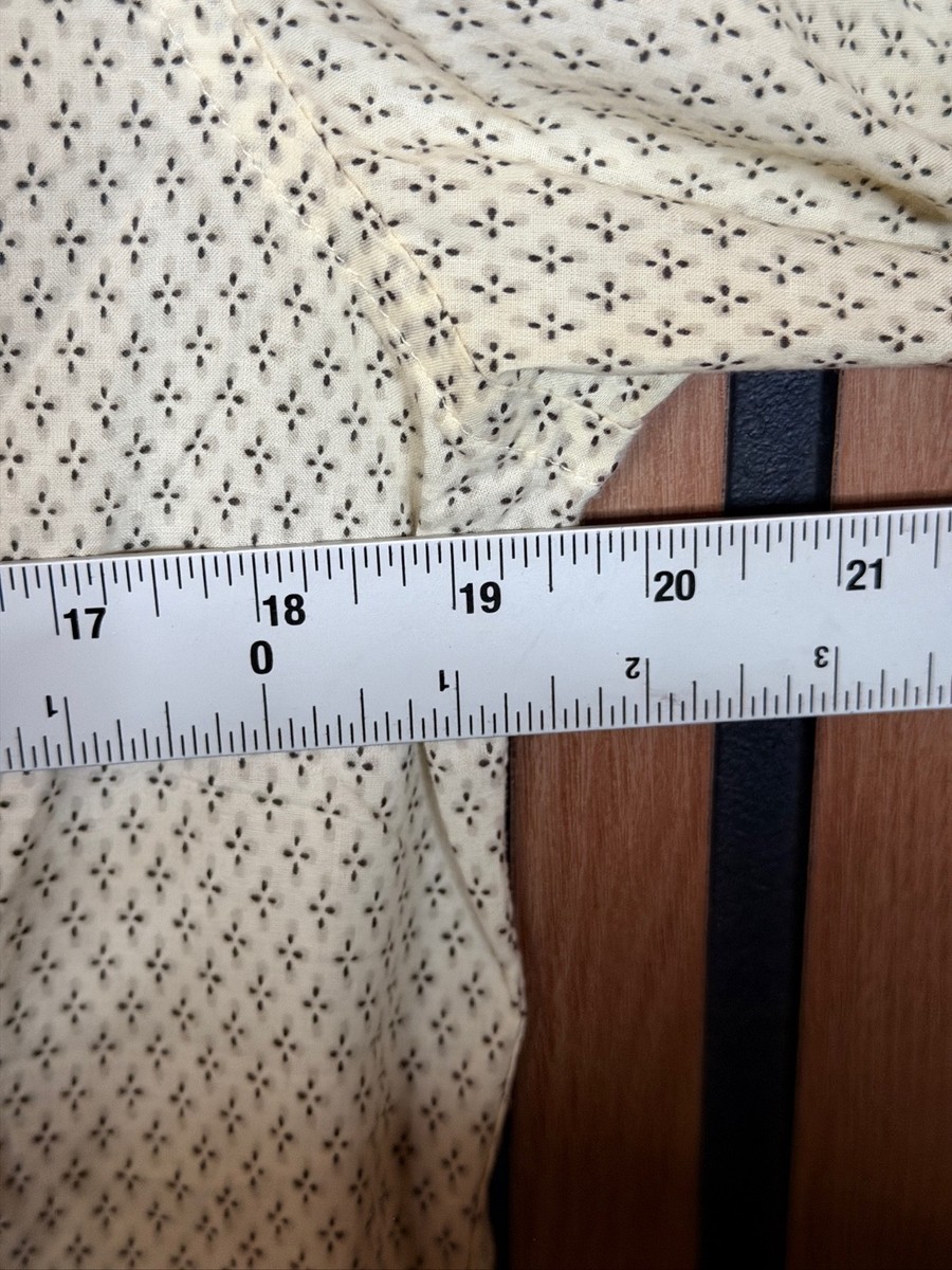 AllSaints Shirt Medium Mens Ivory Nissen 100% Cotton Short Sleeve Button View 3