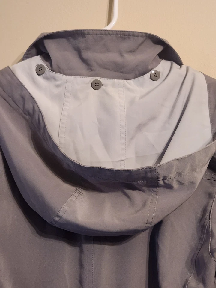 Chaqueta con Capucha Gallery Mujer Talla Pequeña - Abrigo Gris Cremallera Frontal, Cintura Ajustable, Foto 4 de 4