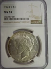MGC MS 63 1923-S Peace Dollar