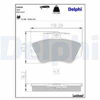 Bremsbelagsatz Scheibenbremse Delphi LP639 21217 FüR 445 464 Volvo 440 480 460