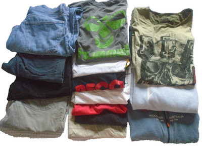 Herren Paket, Bekleidungspaket, 14 Teile, Hoodies, T-Shirts, Jeans, Größe L