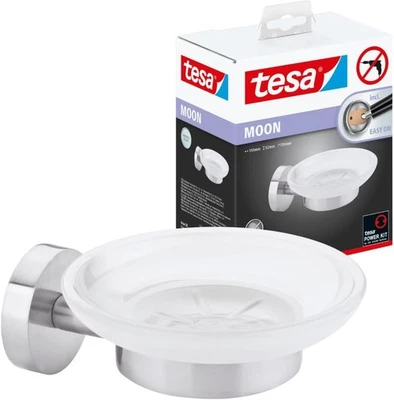 tesa Moon Seifenschale mit Wandhalterung, satiniertem Glas und verchromtem Edels - Bild 1 von 4