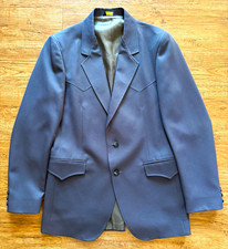 Vtg Ranch & Town Gray Western Blazer Sport Coat Jacket Mens Sz 40 L Made in USA