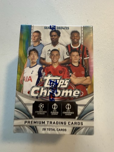 2024-25 Topps Chrome UEFA Club Competitions Soccer Blaster Box Brand New - Picture 2 of 9