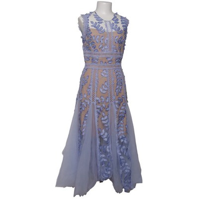 Bronx&Banco, Kleid, Größe: 42, Blau/Beige, Elasthan/Polyester, Blumen #z5j