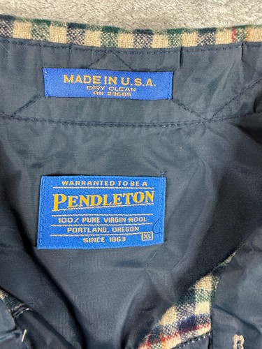 Camicia Vintage Pendleton Lana XL Plaid Flanella Bottoni Made in USA - Foto 3 di 6