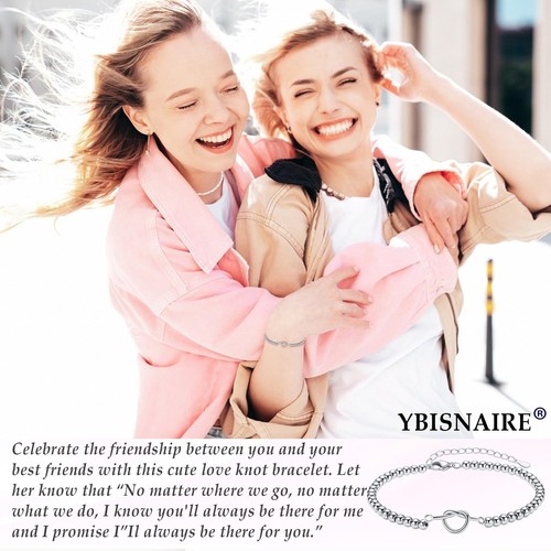 Friendship Gifts for Women, Gifts for Best Friend Forever Love Knot Heart BraceL - Foto 2 di 7
