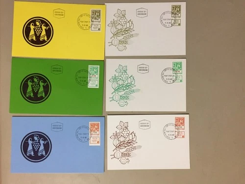 Six Israel maxi cards,each two same stamp diff pictures