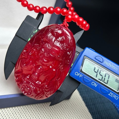 Ciondolo e collane amuleto giadeite giada rosso ghiaccio naturale certificato - Foto 8 di 9