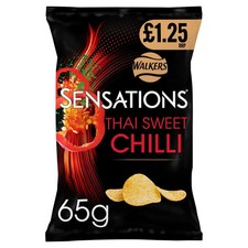 walkers sensation thai sweet chili Pack of 18x65g