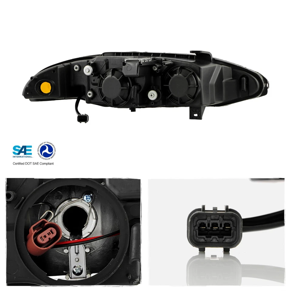 Faros faros para Mitsubishi Eclipse 1997-1999 carcasa negra derecha-izquierda Foto 3 de 4