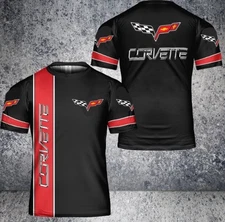 Personalize Name Corvette C6 Logo Black Men's T-Shirt All Size S-5XL