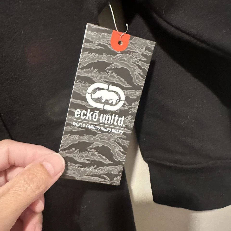 Sudadera con capucha Ecko Unlimited nueva con etiquetas para niños con logotipo de firma talla M 5-6 negra Foto 4 de 4