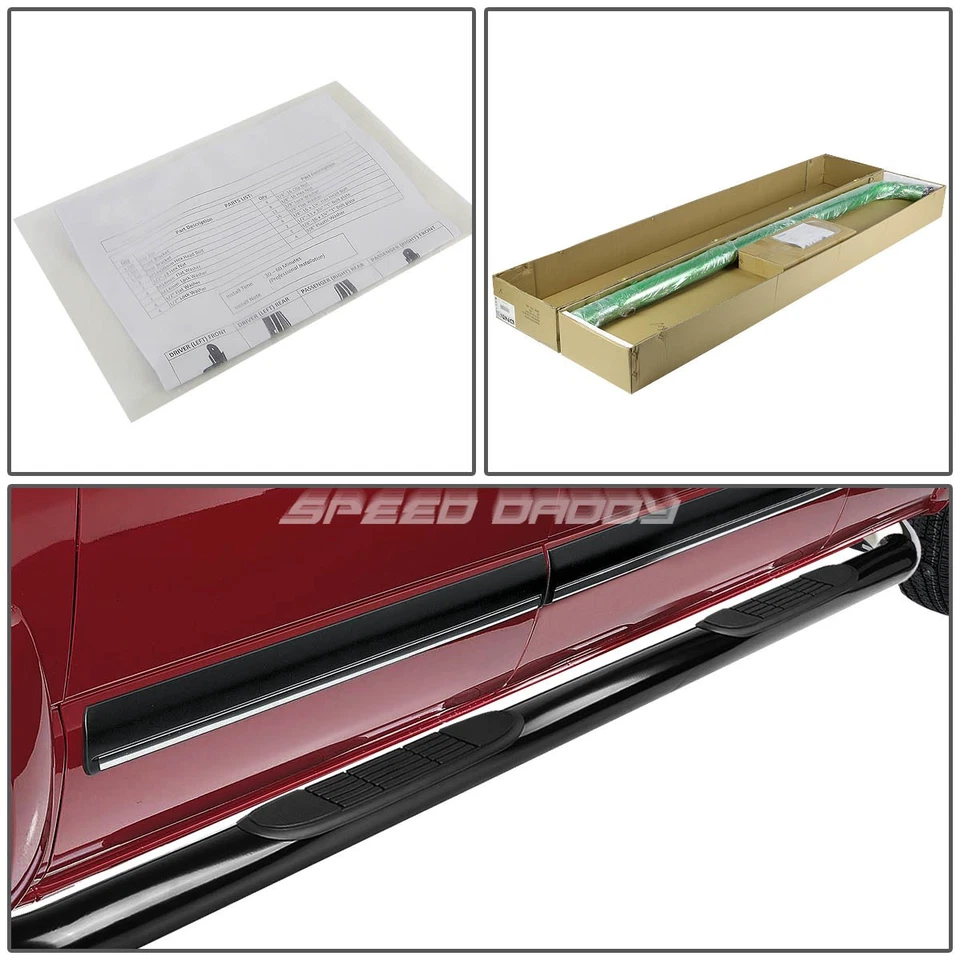 PARA 06-12 TOYOTA RAV4/RAV 4 PRETO 3" DEGRAU LATERAL REDONDO BARRA NERF RUNNING BOARD PAR - Imagem 4 de 4