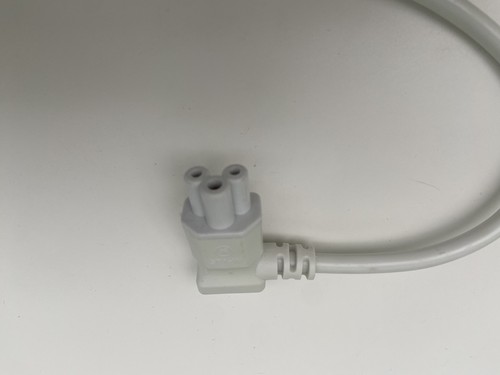 1.8m Power Cord UK Plug to Right Angle C5 Clover Leaf Lead Cable White - Picture 2 of 2