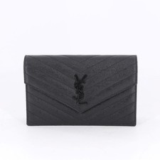 YVES SAINT LAURENT Grain De Poudre Envelope Wallet Black - Mint FPP011652