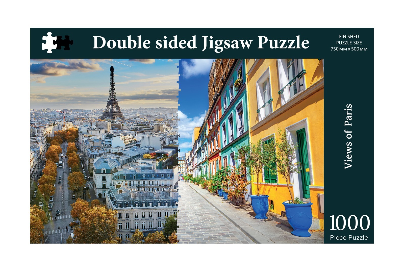 Paris – 1000 Piece Double-Sided Jigsaw Puzzle | Iconic Eiffel Tower & City Scene