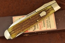 SCHATT & MORGAN by QUEEN CUTLERY ROGERS BONE SWING GUARD KNIFE RARE 1/100 (31983