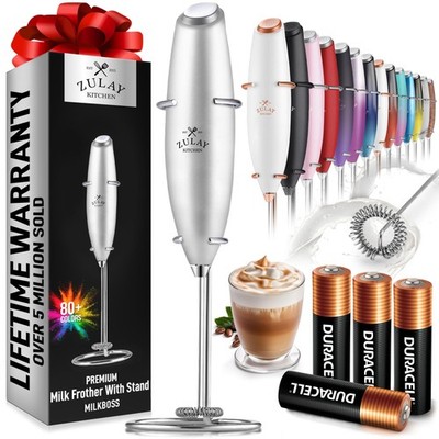 Powerful Milk Frother Wand With 4 AA Duracell Batteries Ultra Fast Handheld