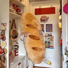 Bread Shape Plush Pillow Decorative Soft Lumbar for Kids Adults Office